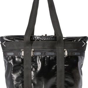 LeSportSac Black Patent Leather Bag